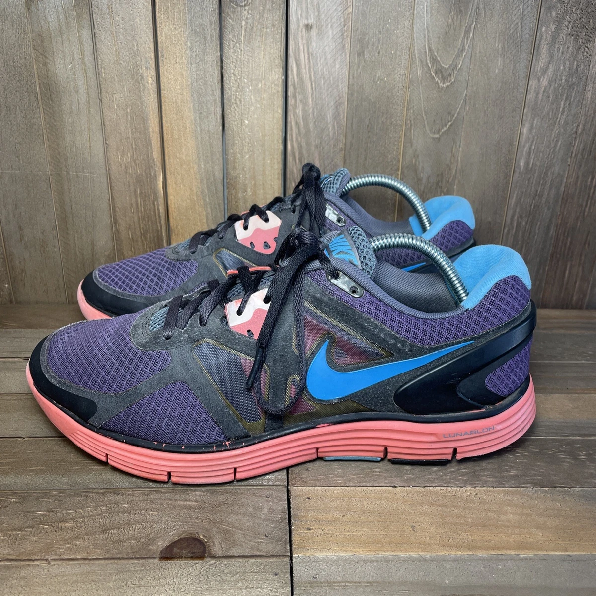 Nike LunarGlide 3 Lunarlon Sole Mens 10M Black Pink Trim Athletic Sneakers