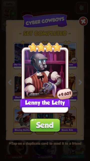2 X Lenny the Lefty Coin Master Cards For 99p ( Fast Delivery ) 2 X Lenny the Lefty Coin Master Cards For 99p ( Fast Delivery )
