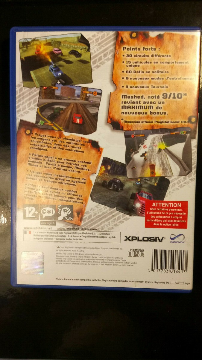 Jeu MASHED Pour PlayStation 2 - Avec Livret - Testé - État Correct