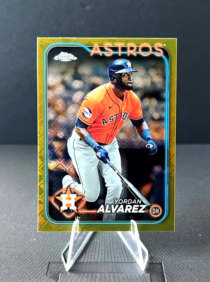 Yordan Alvarez 2024 Topps Chrome Logofractor #170 Gold Refractor /50 Astros