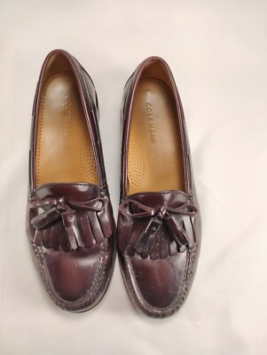 Cole Haan Mens 8.5 D loafers C02692 Burgundy Leather Kiltie
