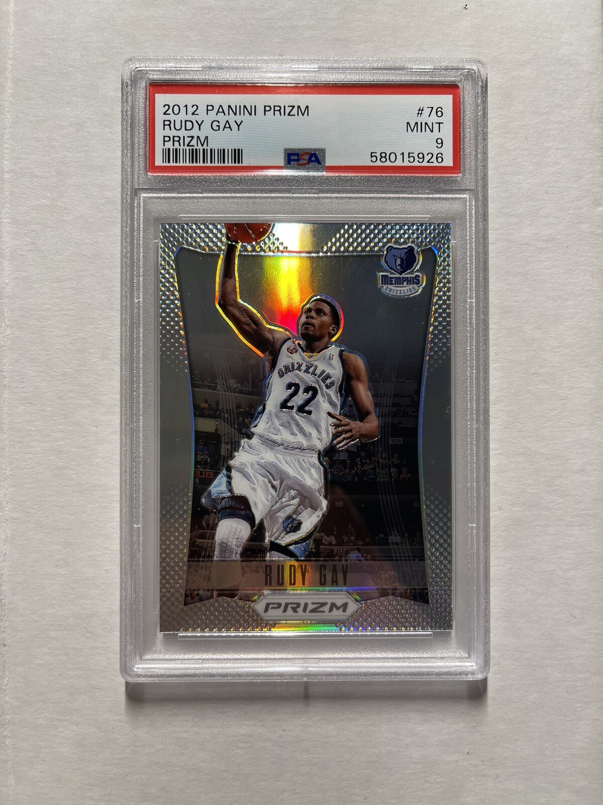 2012-13 Panini Prizm Silver Prizms Rudy Gay #76 PSA 9 MINT Memphis Grizzlies