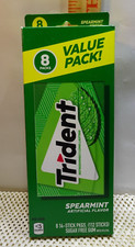 TRIDENT Spearmint Sugar Free Gum Value Pack 8 Packs of 14 Pieces 112 Pieces NEW