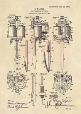 Official Charles "Charlie" Wagner Tattoo Machine Patent Art Print Tattoo Gun 256