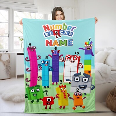 Personalized Numberblocks Quilt Blanket, Numberblocks Kids Blanket, Custom Name