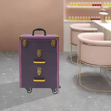 Portable Makeup Train Case Professional Cosmetic Trolley Travel Vanity Organizer