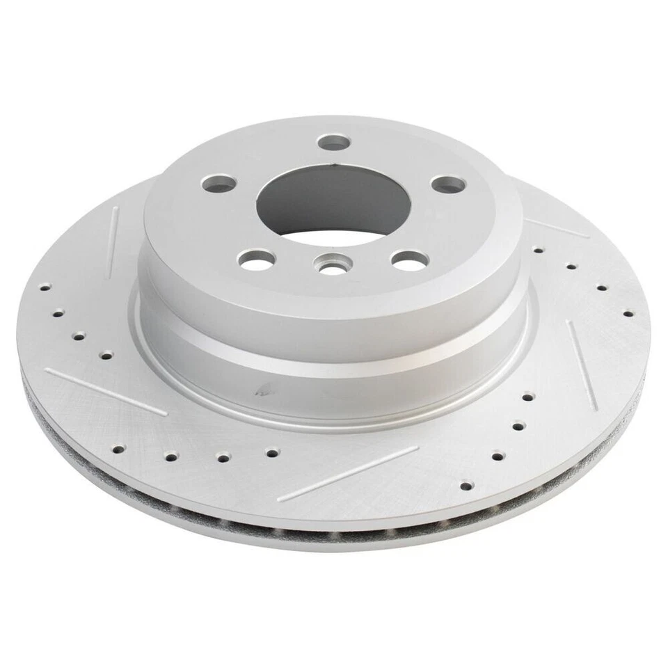 Kit de pastilhas de freio dianteiro e traseiro TRQ e rotores perfurados compatível com 2007-2018 BMW X5 11-18 X6 - Imagem 2 de 4