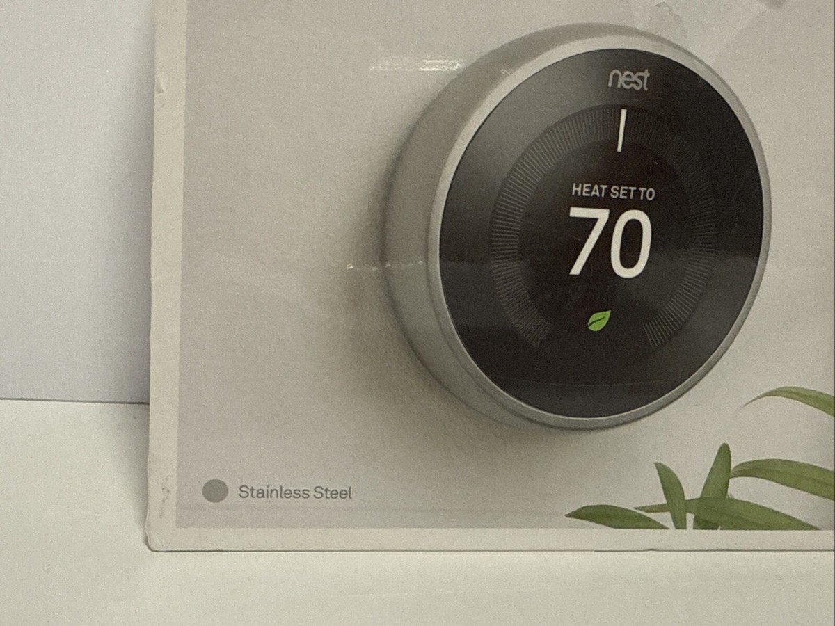 Google Nest 3rd Gen Learning Thermostat T3007ES Stainless Steel