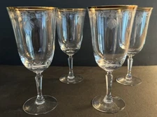 Lenox Crystal CLASSIC SHELL Gold Trim Lot Of 4 Iced Tea Beverage Exc