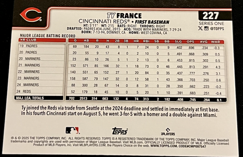 2025 Topps Series 1 ⚾️ Pick-Out Your Singles #151 - #350 Choose Your Rookies!!! - Bild 154 von 399