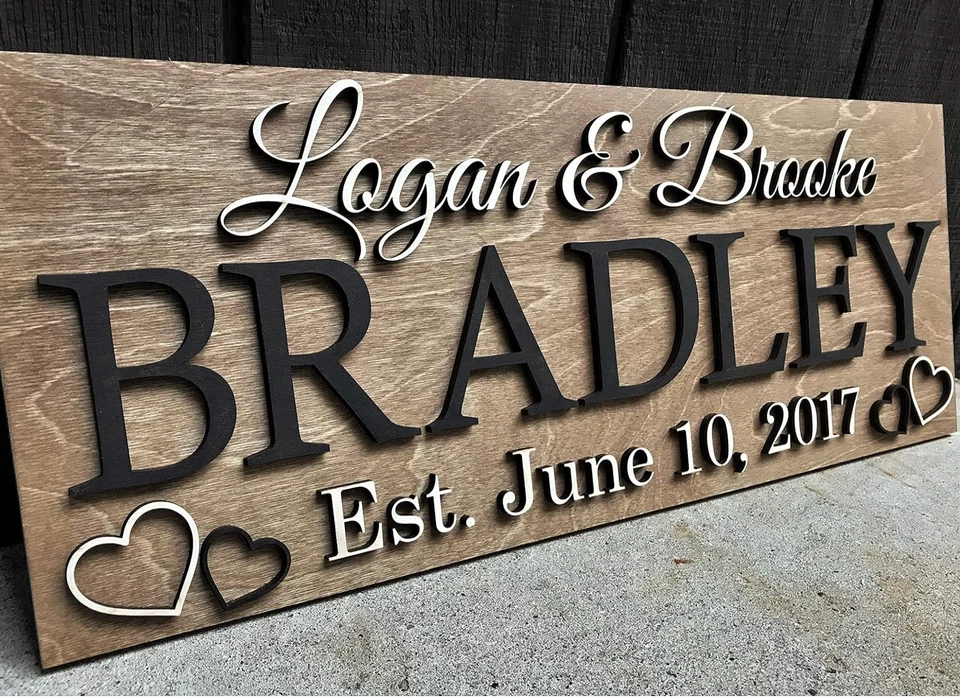 Customize Text Personalized Wedding Wooden Sign Welcome Wedding Plaques Decor - Image 2 of 3