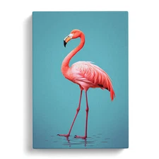 Flamingo Minimalism No.2 Canvas Wall Art Print Framed Picture Decor Living Room