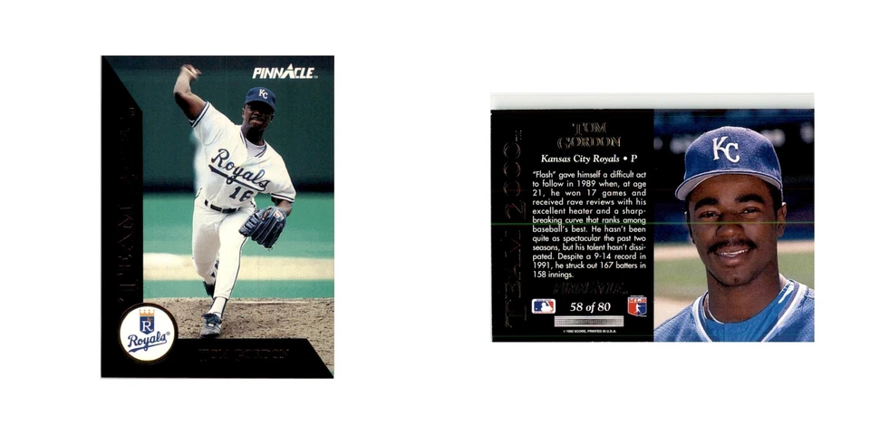 1992 Pinnacle Tom Gordon Baseball Cards #58 - Image 3 of 3