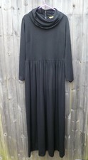 Vintage/Retro Long ‘esta’ Black Cowl Neck Maxi Dress Made in England 36” Bust
