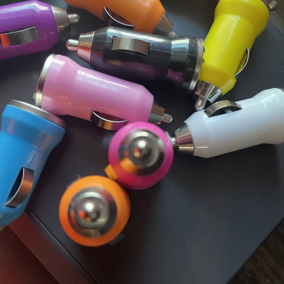 LOT of 12 Multicolor  CAR USB A/C LIGHTER CHARGER travel power adapters - Image 4 of 4