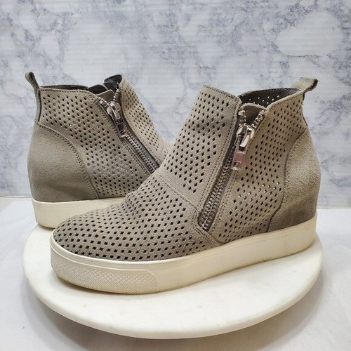 Perforated Suede Hidden Wedge Sneaker 