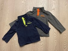 Eddie Bauer Kids Fleece Sweatshirt Quarter Zip Lot Of 2 Blue Size 5, Gray Size 6