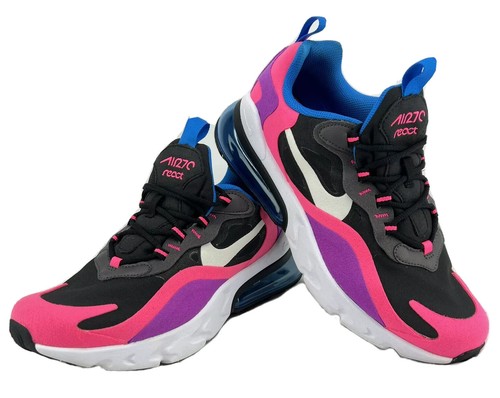 Nike Air Max 270 React Gs Pink White Black Bq0101 001 Youth 6 5y Women S 7 5 Ebay