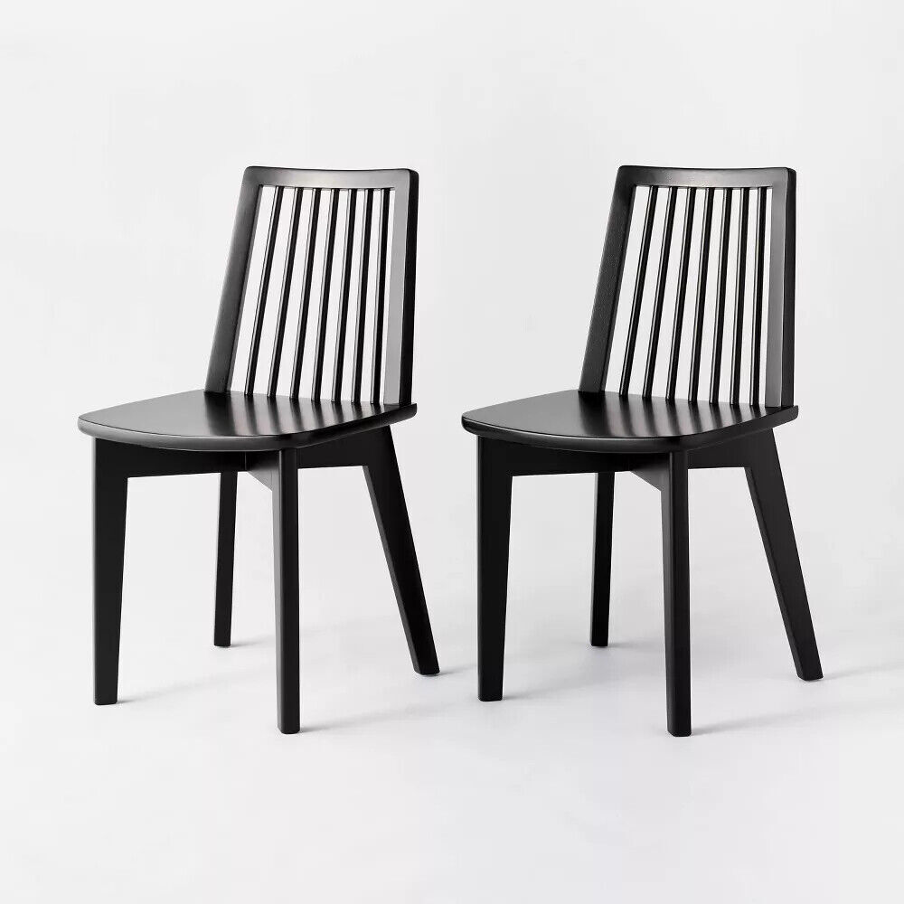 Wood Framed Woven Panel Dining Chair Black (FA) - Threshold main image 0