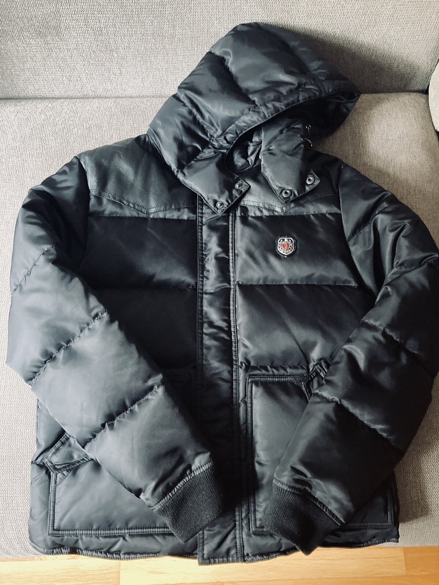 The Kooples Black Puffer Jacket Leather Details Winter Paris Men’s Medium M