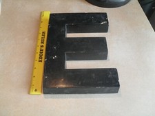 10 Inches Tall Solid Cast Aluminum Metal Letter "E" Industrial Alphabet Sign