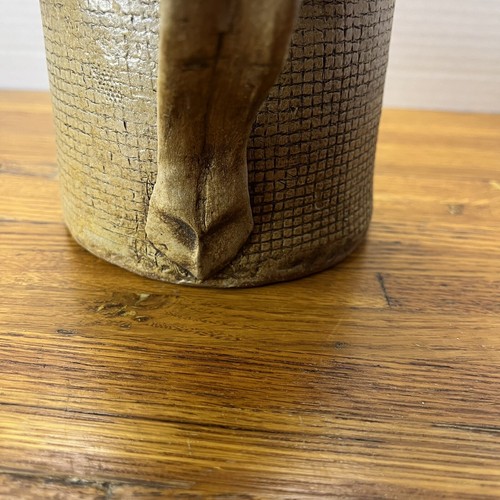 Antique PRIMITIVE Handmade Clay Pottery Pitcher - Impressed Lace Design - 1800s - 第 16/24 張圖片
