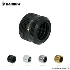 Barrow G1/4" to 16mm Compression Fitting For Rigid Hard Tubing Black White Gold
