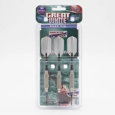 Bottelsen Great White Super Alloy Soft Tip Ruf Kut Darts 18 Grams Chrome/Black