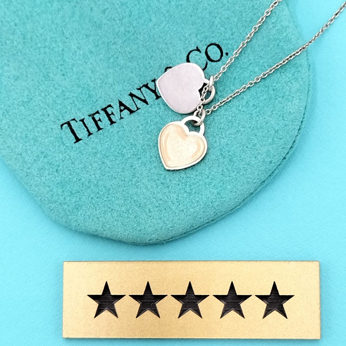 Tiffany Return To Tiffany Double Heart Tag Pink Pendant, 42% OFF