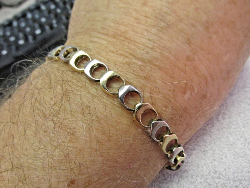 New  Woman's Custom Made 14k and Sterling Silver Bracelet 7 inch  New Old Stock