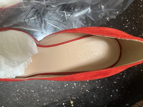J.CREW Colette Suede D'Orsay Kitten Heels E0795 SZ 6 1/2 California Poppy Pumps - Picture 6 of 8