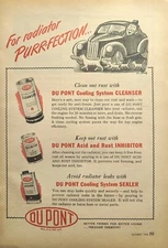 Du Pont Auto Car Radiator Treatment Cleaner Sealer Rust Vintage Print Ad 1948