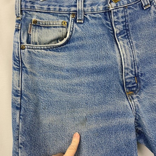 Carhartt Flannel Lined Relaxed Fit Jeans Mens 34x26 HEMMED Distressed B155 DST - Picture 6 of 16