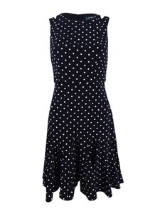 ralph lauren polka dot crepe dress