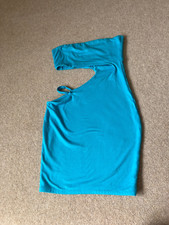 Turquoise Blue Off The Shoulder Summer Dress UK Size 6 Bodycon Oh Polly