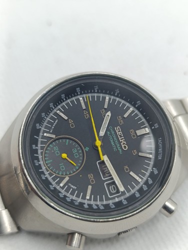 Seiko Helmet Black 6139 7100 Original Preserved Working Automatic Chronograph - Picture 11 of 18