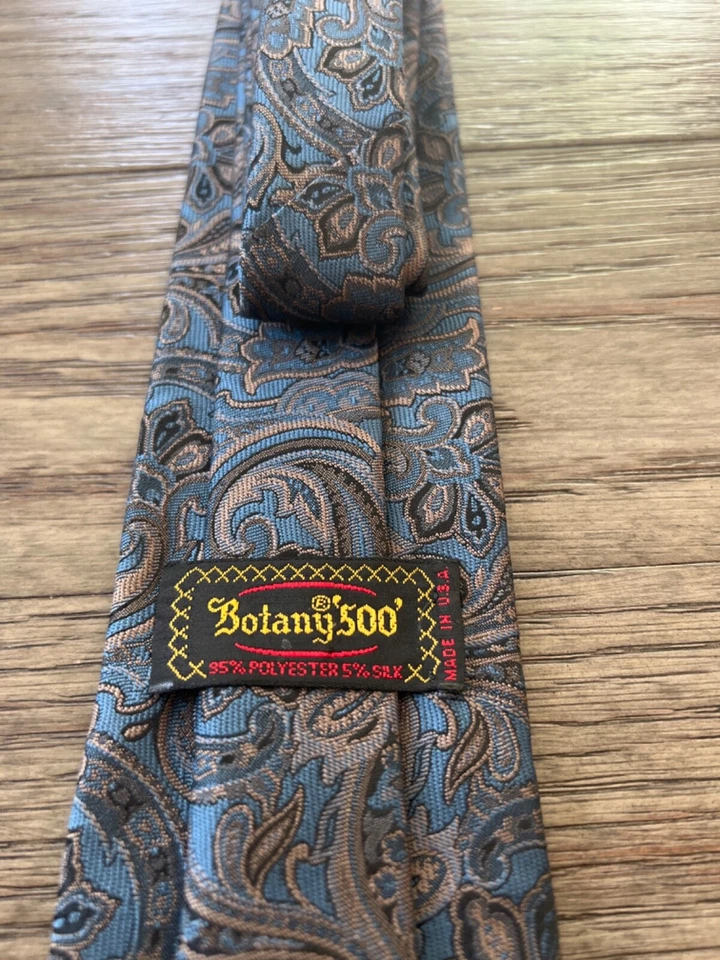 Botany 500 Mens Blue Paisley Necktie Tie New - Изображение 3 из 3