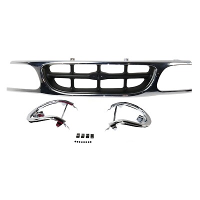 Grille Assembly Compatible with 1995-2001 Ford Explorer Sport, w/Chrome Shell