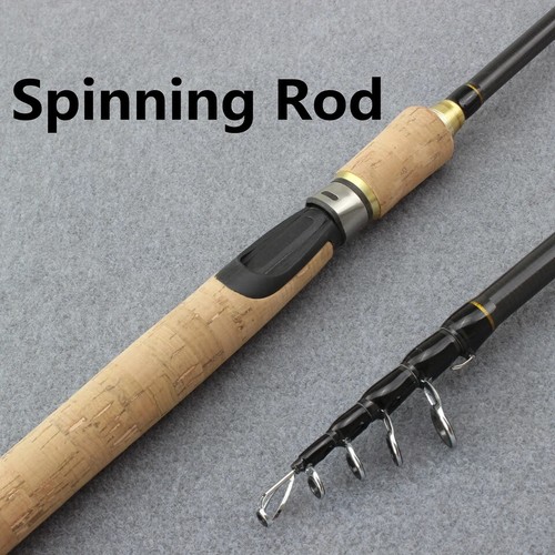 Spinning Rod Carbon Telescopic Fishing Rod Lure Rod Wooden Handle Pole - Picture 17 of 18