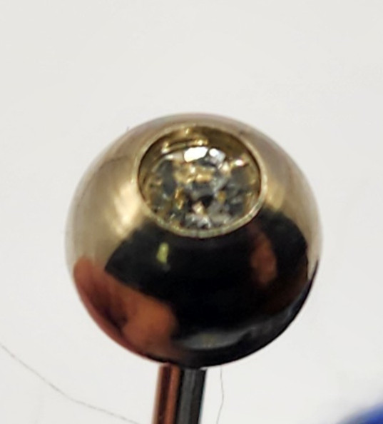 Vintage Barbell Collar Stay Bar Clasp Clip Silver Tone Faceted Clear Stone Ends