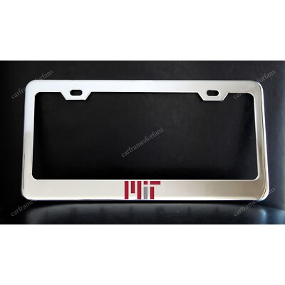 MIT License Plate Frame, Custom Made of Chrome Plated Metal