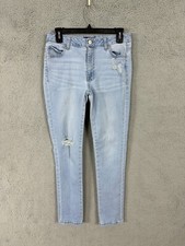 X ROXX jeans girls teen 11 blue light denim skinny stretch mid rise distressed