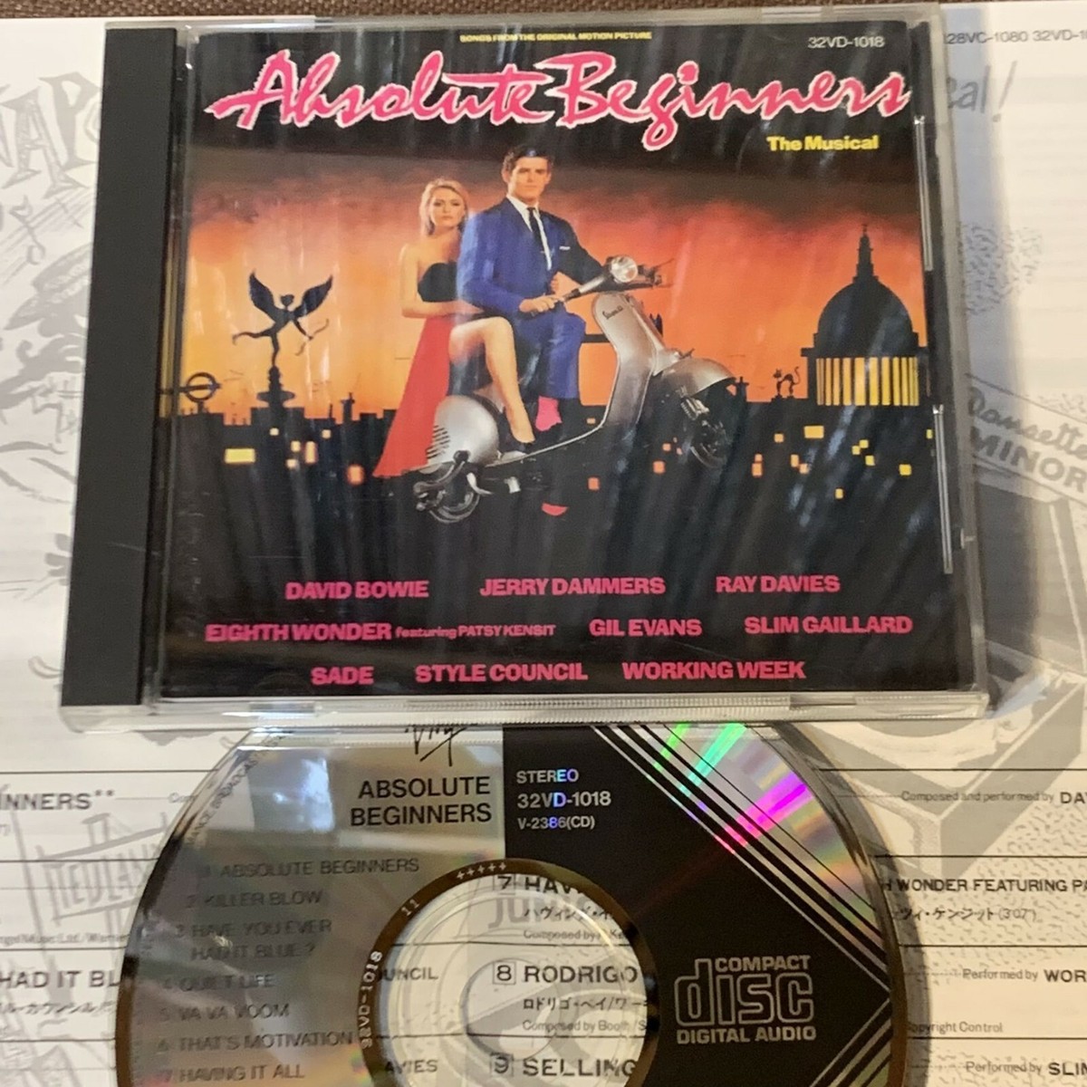 ABSOLUTE BEGINNERS JAPAN CD 32VD-1018 w/INSERT 1986 issue DAVID