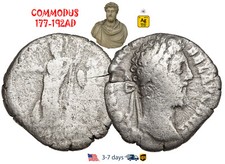 Ancient Roman Empire Coin Silver Denarius COMMODUS 177 - 192 AD Authentic #31002