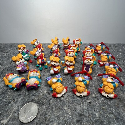 Vintage Kinder Surprise, 23 Ski Bunnies Lot Party Favors Cake Toppers Minatures