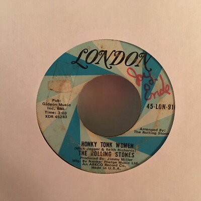 THE ROLLING STONE 45 SINGLE vinyl HONKY TONK WOMAN / YOU CAN,T