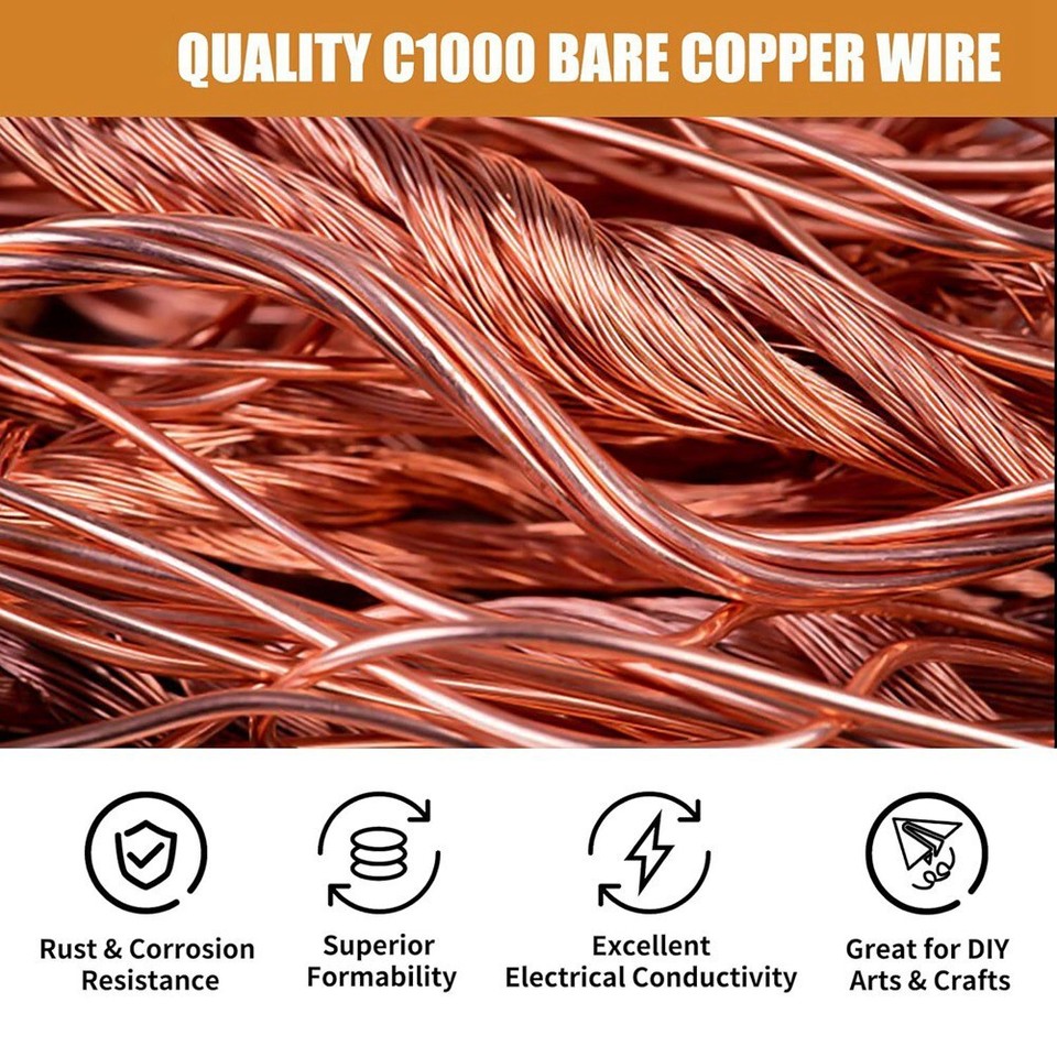 Copper Wire, 99.9 Soft Pure Bare Copper Wire for Gardening