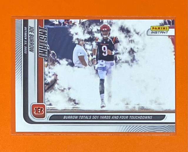 2022 Panini Instant Joe Burrow 501 YARDS AND FOUR TDS 1/208 SP Bengals #75 🔥