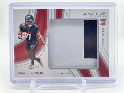 2023 Panini Immaculate Bijan Robinson #7/10 Rookie Logos Number Match Falcons