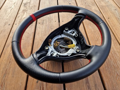 NEW LEATHER Volkswagen VW GOLF IV 4 BORA PASSAT JETTA LEON Steering Wheel Red - Picture 9 of 16